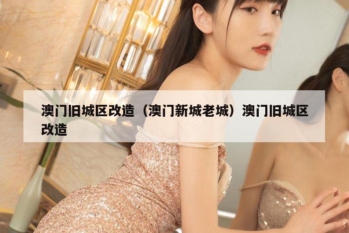 澳门旧城区改造（澳门新城老城）澳门旧城区改造